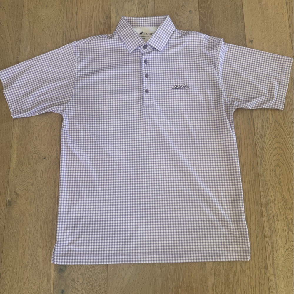 HL Sport Performance Luxe Polo White Purple Medium